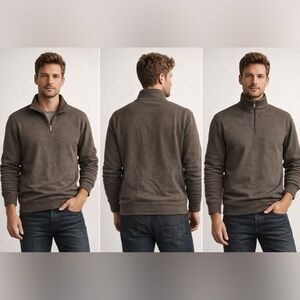 Van Heusen Men’s Quarter-Zip Pullover – Brownish Gray – Size Medium